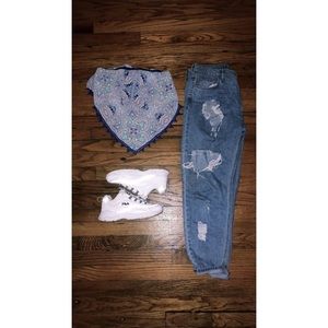 Blue Aztec print Crop top